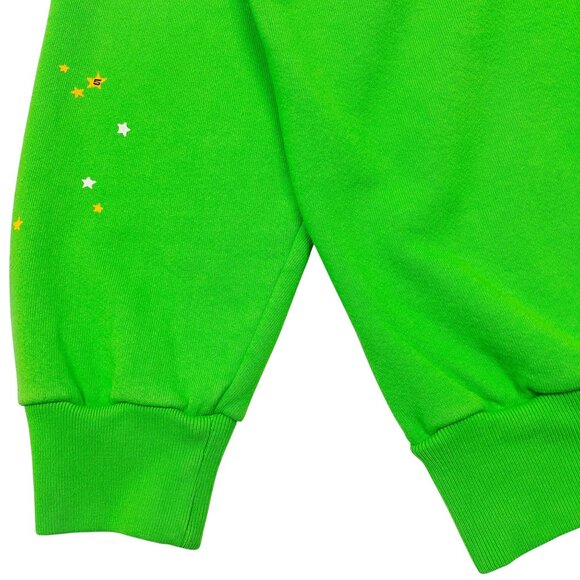 Sp5der P*NK V2 Rhinestone Hoodie Sweatshirt Bright Green | Spider Worldwide - Picture 4 of 5